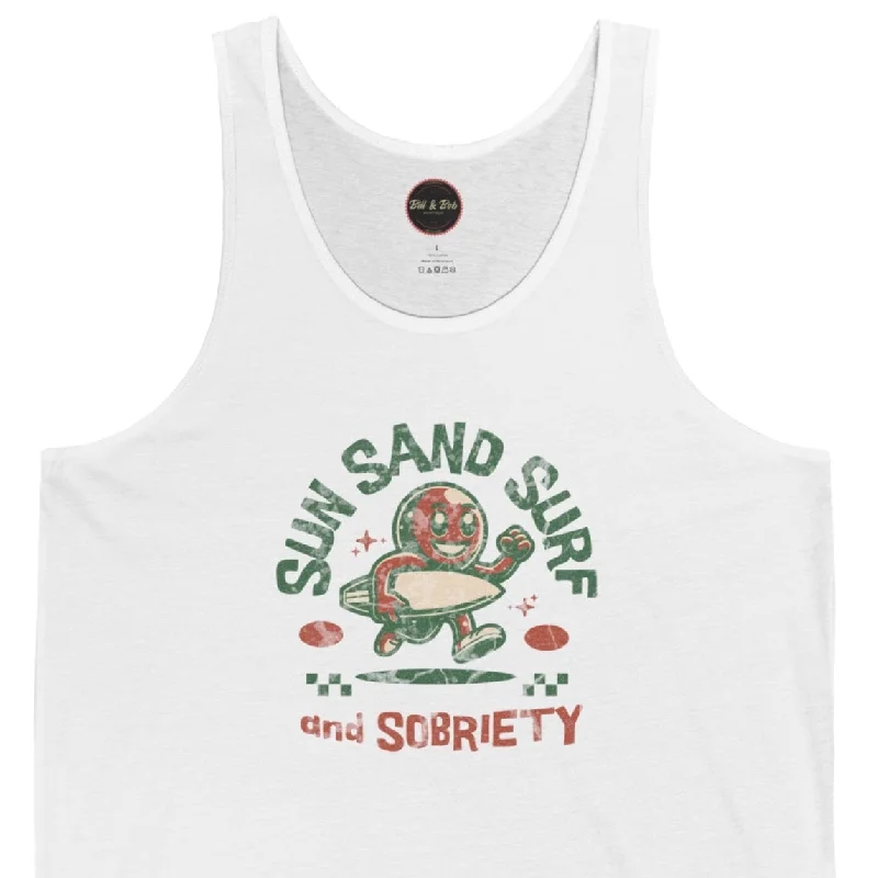 Sun Sand Surf and Sobriety Unisex Jersey Tank Summer Jersey Tee