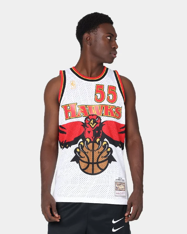 Mitchell & Ness Atlanta Hawks Dikembe Mutombo '96-'97 NBA Swingman Jersey White Dark Color Jersey Shirt Mitchell & Ness Atlanta Hawks Dikembe Mutombo '96-'97 NBA Swingman Jersey White Dark Color Jersey Shirt