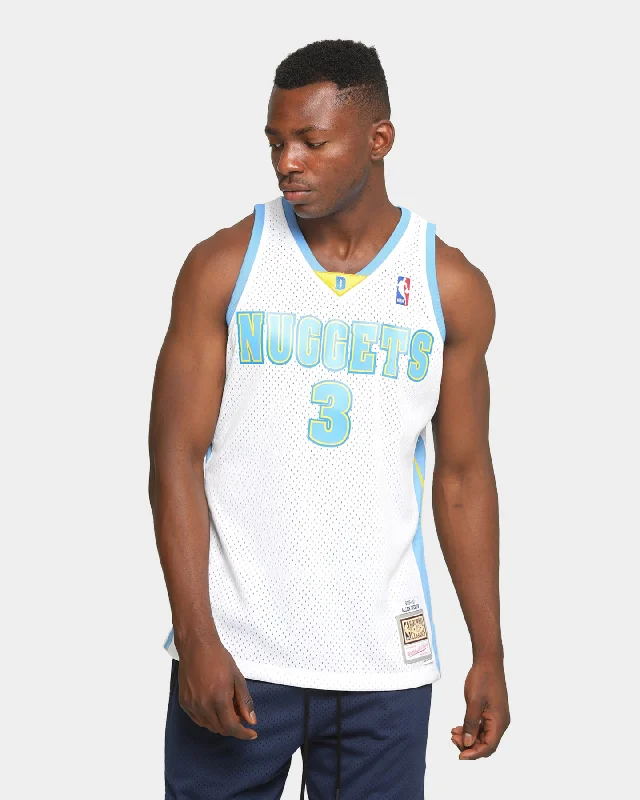 Mitchell & Ness Denver Nuggets Allen Iverson '06-'07 Road Swingman Jersey White Solid Color Jersey Shirt Mitchell & Ness Denver Nuggets Allen Iverson '06-'07 Road Swingman Jersey White Solid Color Jersey Shirt