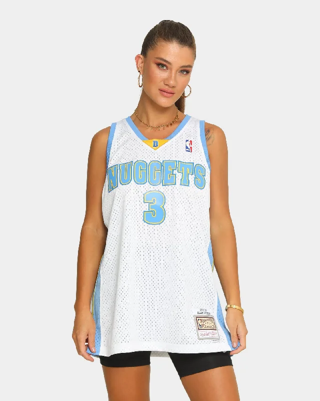 Mitchell & Ness Denver Nuggets Allen Iverson '06-'07 Road Swingman Jersey White Bright Color Jersey Top Mitchell & Ness Denver Nuggets Allen Iverson '06-'07 Road Swingman Jersey White Bright Color Jersey Top