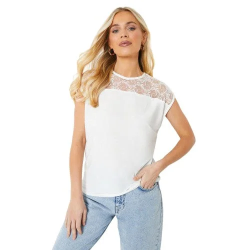 Principles Mens Jersey Lace Detail Petite Top Patterned Jersey Tee