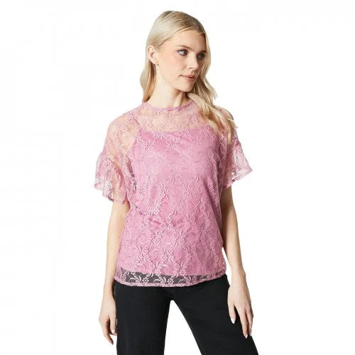 Principles Womens/Ladies Jersey Lace Detail Flutter Top Textured Jersey Blouse