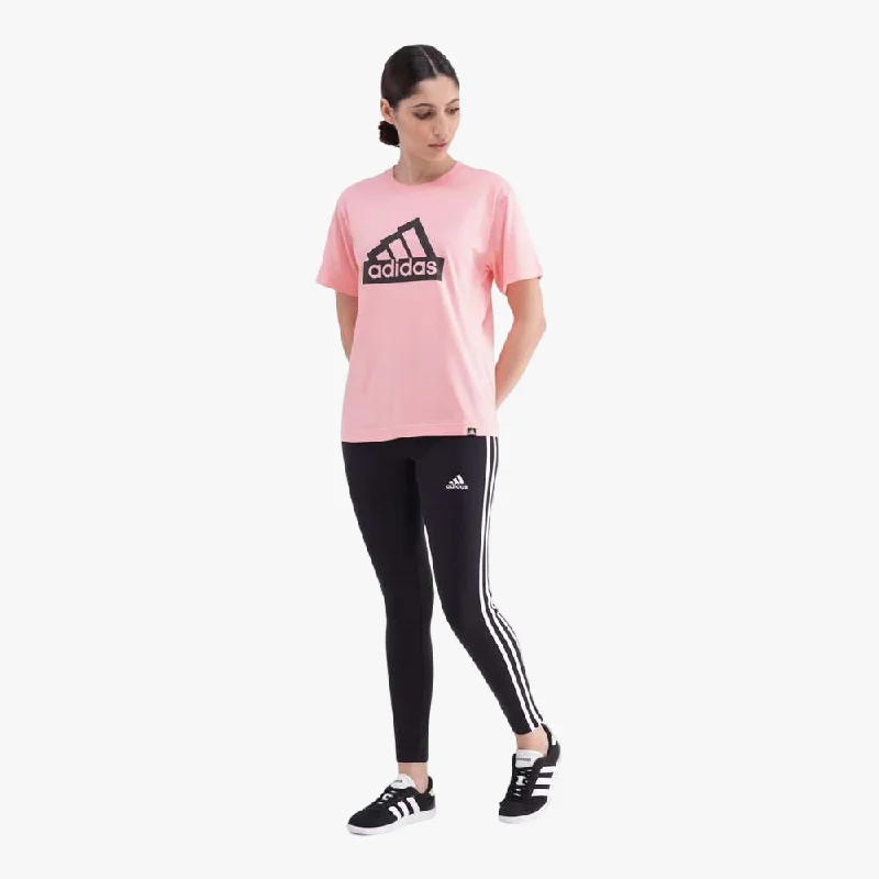 Adidas Womens Short Sleeve Tee Semi Pink Spark Fashionable Trendy Casual