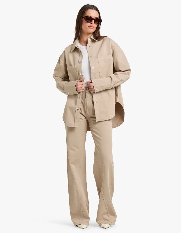Dante Shirt - Oatmeal Graphic Embroidered Appliqued