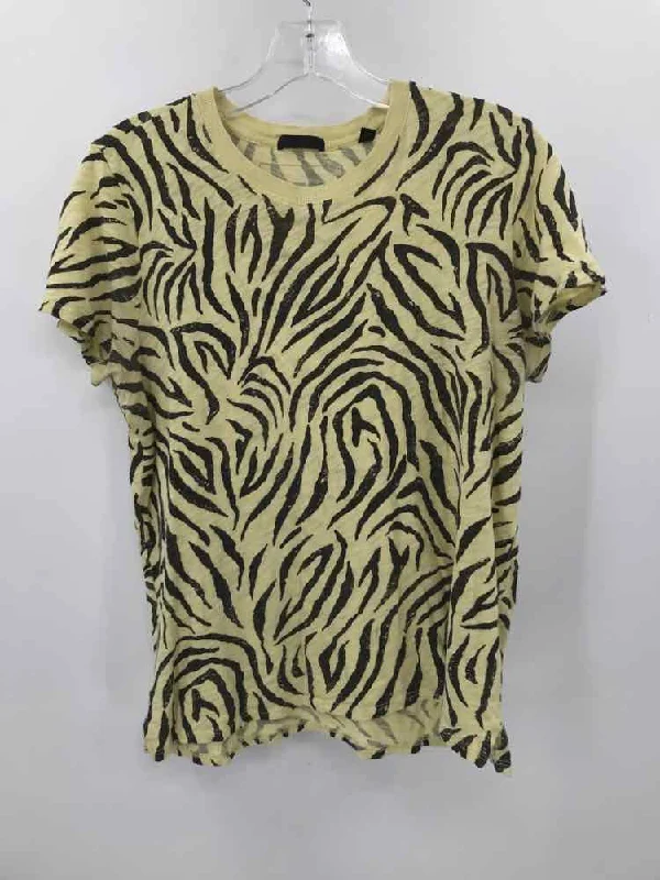 Pre-Owned ATM Yellow Size Medium T-shirt Rayon Fabric Velvet Fabric Corduroy Fabric
