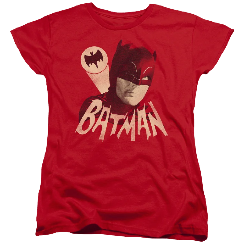 Batman - Classic TV Series Bat Signal - Women's T-Shirt Hooded Caped Shawl Collar