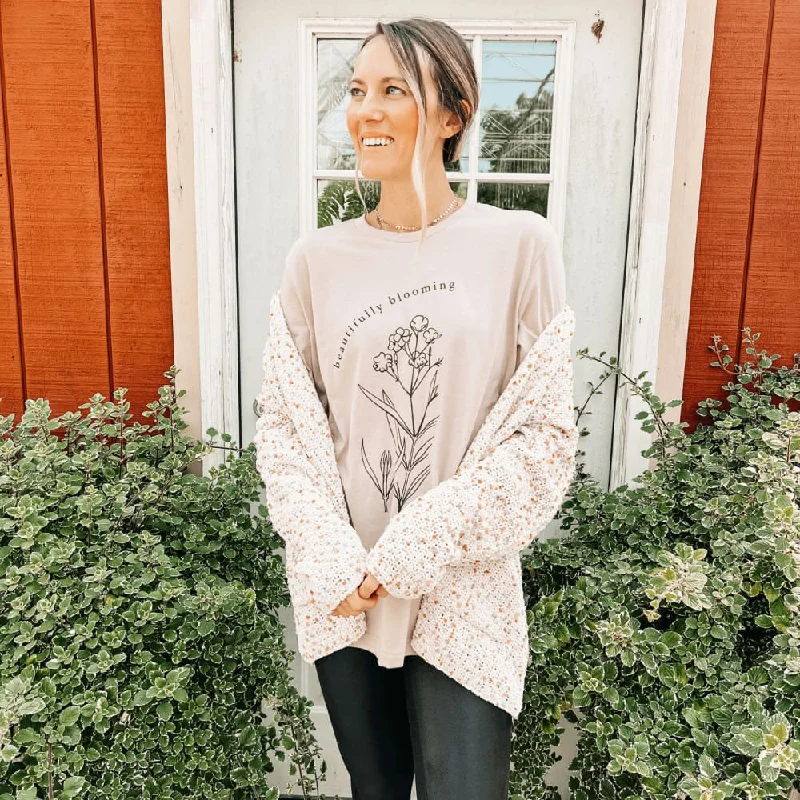 Beautifully Blooming Tee Striped Floral Plaid