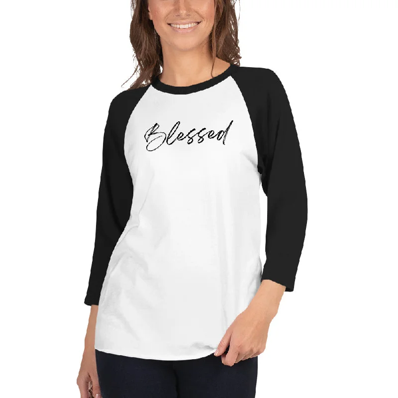 Blessed 3/4 Sleeve Raglan Shirt - Unisex Anti-Pilling Machine Wash Handmade