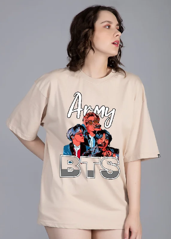 BTS Club Women Oversized Printed T-Shirt Plaid T-Shirt Polka Dot Checkered