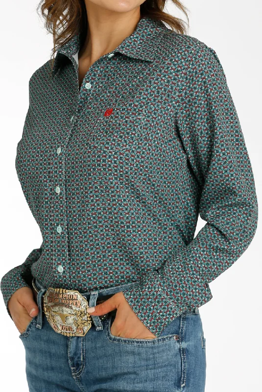 Cinch Arena Flex Button Up L/S Shirt Women’s MSW9163027 Nylon Fabric Polyester Fabric Spandex Fabric