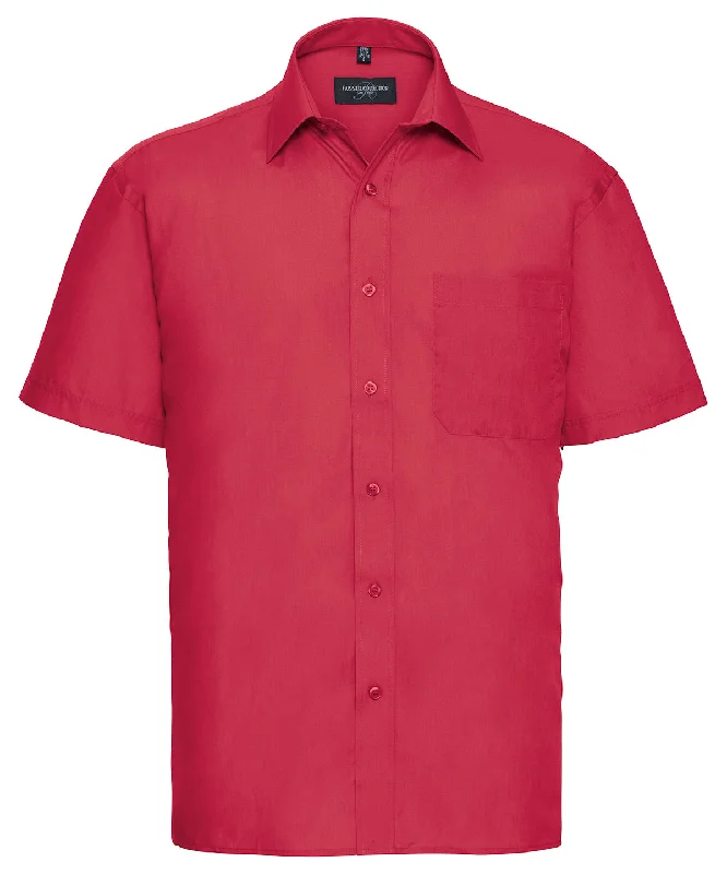 Classic Red - Short sleeve polycotton easycare poplin shirt Print Jacquard Patchwork