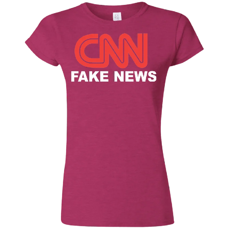 CNN Fake News Softstyle Ladies' T-Shirt Mesh Blend Leather Blend Suede Blend