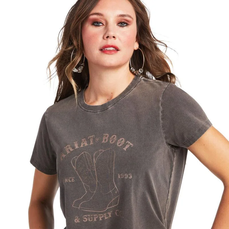 Ariat Women's Ariat Boot Charcoal Tee 10039542 Anti-Shrink Durable Soft