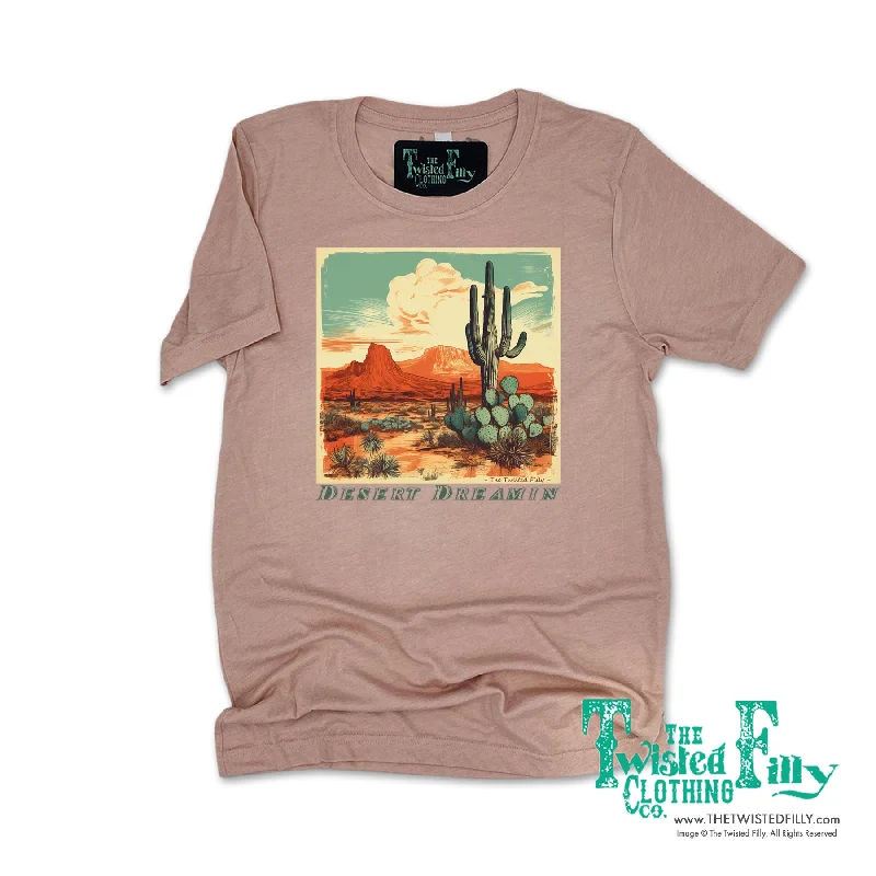 Desert Dreamin' - S/S Adult Crew Neck Tee - Assorted Colors Silk Blend Satin Velvet