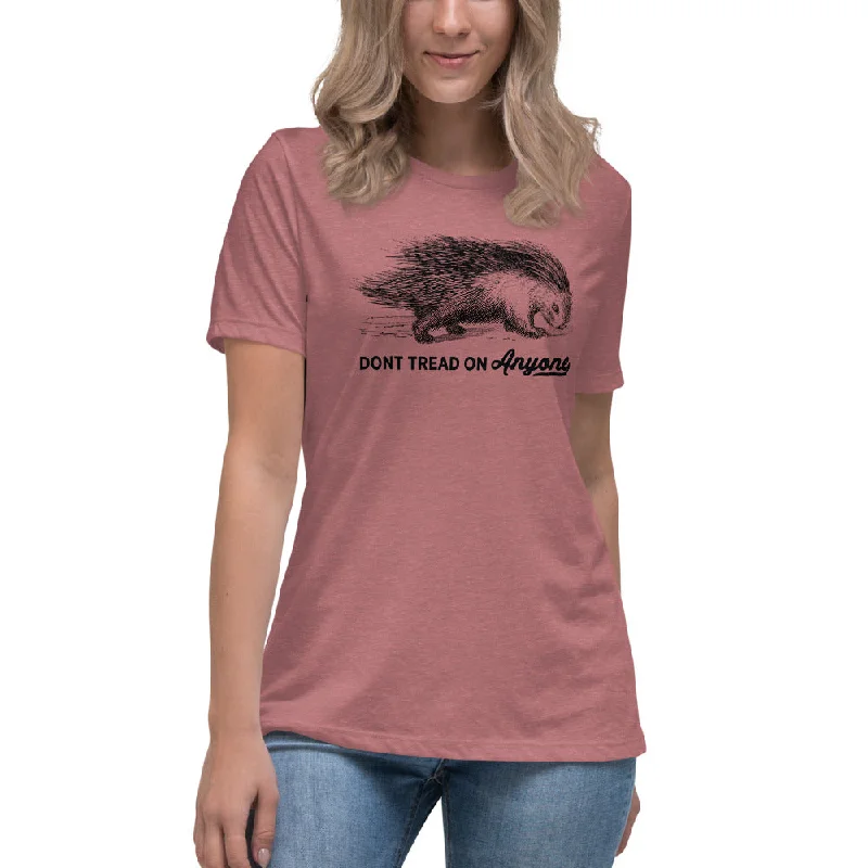 Don't Tread On Anyone Porcupine Women's Relaxed T-Shirt Handmade Hand-knitted Hand-woven