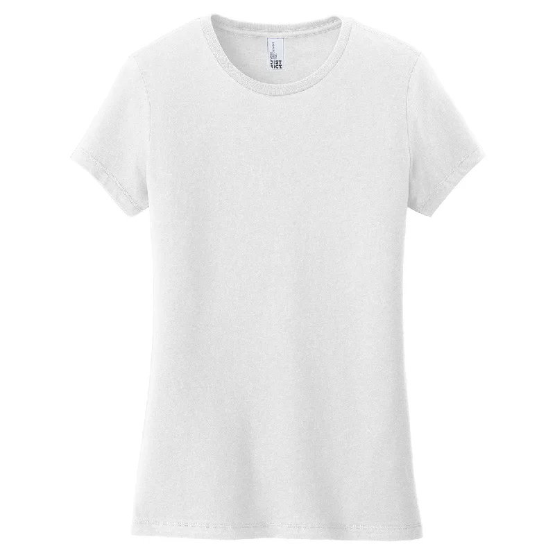 District Women's White Very Important Tee Basic T-Shirt Crew Neck Short Sleeve