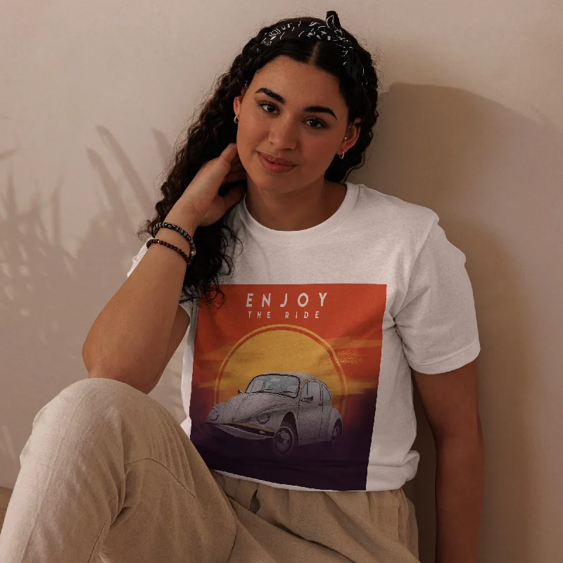 Enjoy the Ride Vintage Graphic Women Staple Eco T-shirt Anti-Pilling Machine Wash Handmade