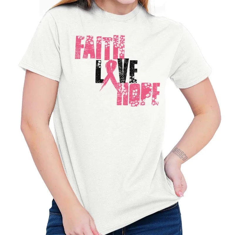 Pink Faith Love Hope T Shirt Machine Wash Dry Clean Hand Wash