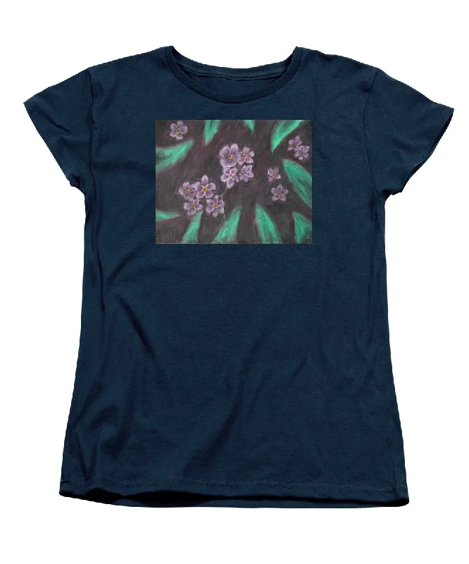 Forget Me Not - Women's T-Shirt (Standard Fit) Thin T-Shirt Open Front Quick Dry