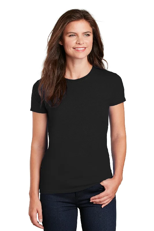 Gildan Ladies Ultra Cotton T Shirt Black Mesh Fabric Canvas Fabric Denim Fabric