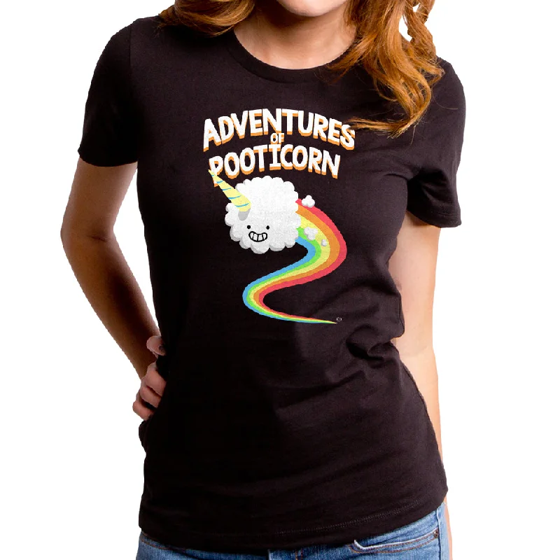 Adventures of Pooticorn Women's T-Shirt Spandex Blend Rayon Blend Denim Blend