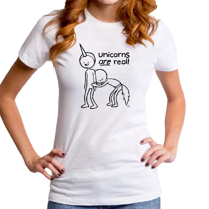 Unicorns Are Real Women's T-Shirt Wool Fabric Cashmere Fabric Tweed Fabric