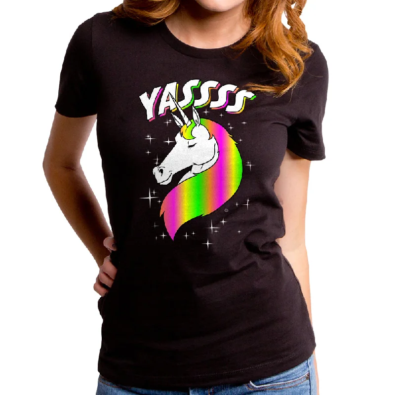 Yassss Unicorn Women's T-Shirt Cotton Fabric Linen Fabric Terry Fabric
