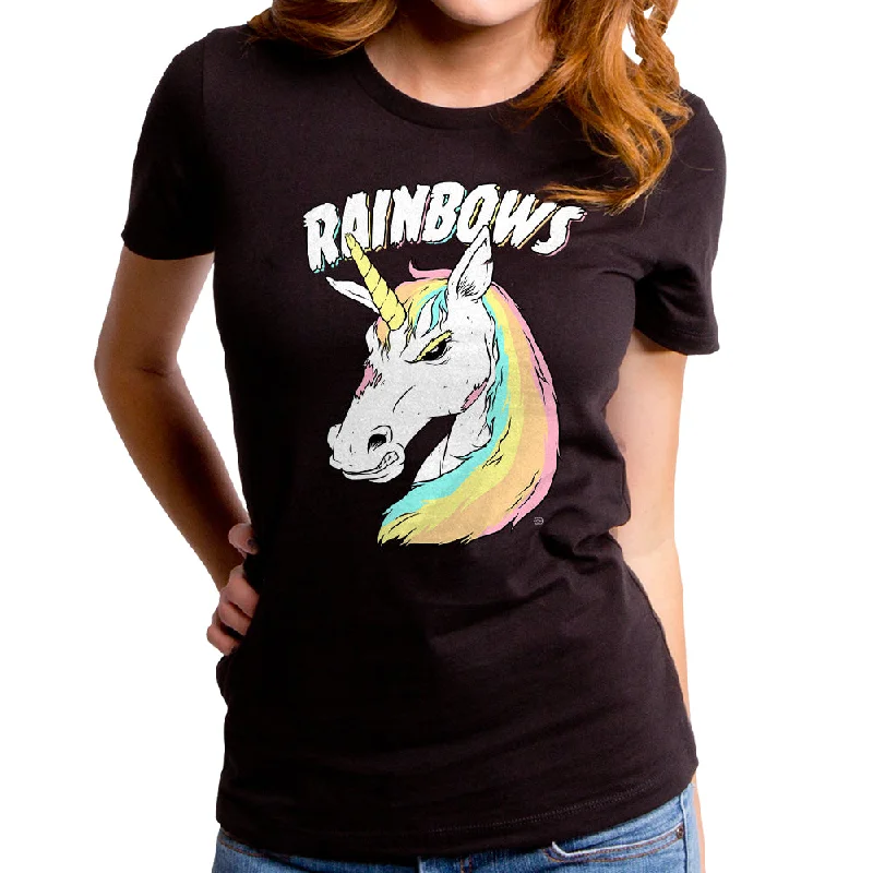 Zombie Unicorn Women's T-Shirt Striped Floral Plaid