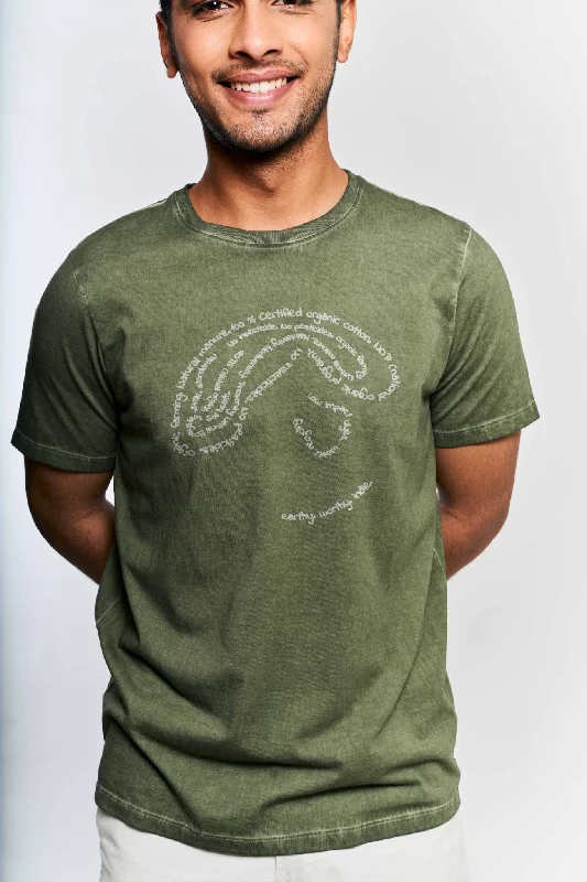 Harvest- 100% Organic Cotton Unisex T-shirt - Green Fitted T-Shirt Seamless Stretchy