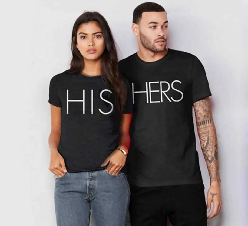 His and Hers Couple Matching Shirt Mesh Canvas Denim