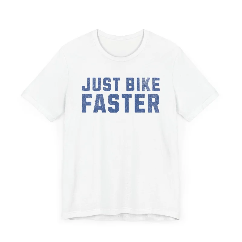 Just Bike Faster Tee - Unisex Striped Floral Plaid