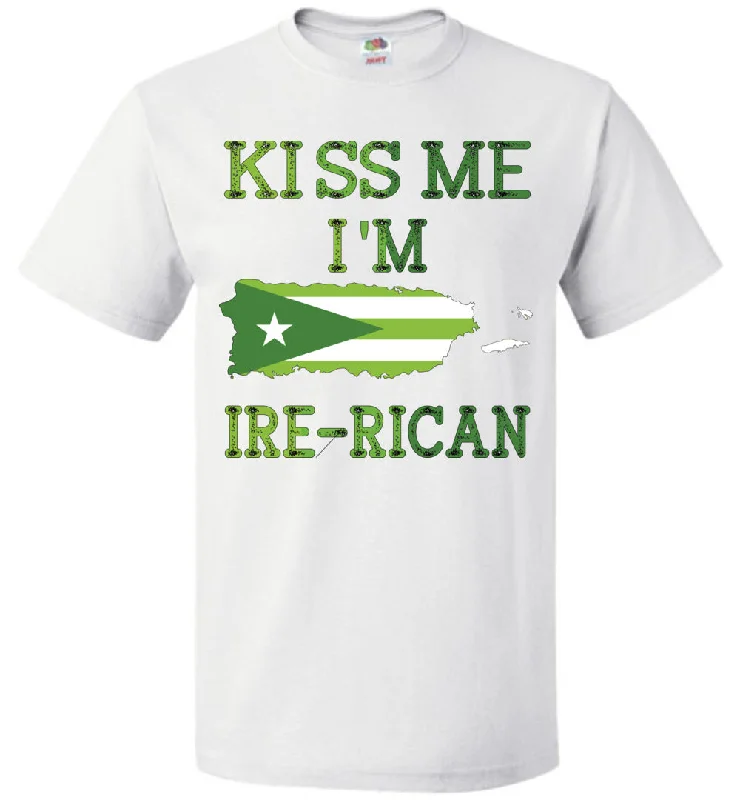 Kiss Me I'm Ire-Rican Unisex Tee Hooded Caped Shawl Collar