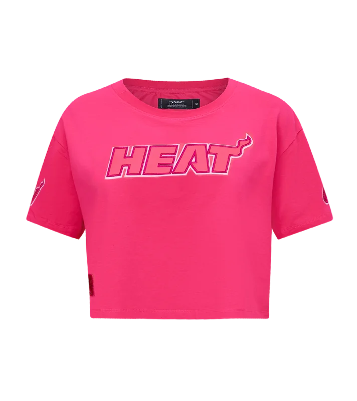 Pro Standard Miami HEAT Boxy Women's Crop Tee Elasticated Padded Insulated