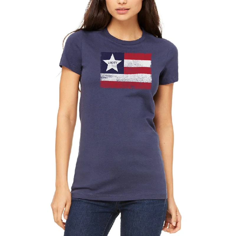 Liberty Flag Ladies Tee Fleece Fabric Down Fabric Feather Fabric