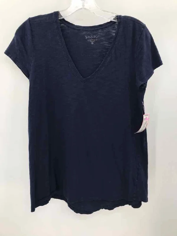 Pre-Owned Lilly Pulitzer Navy Size Small Pima Cotton T-shirt Satin Blend Silk Blend Wool Blend