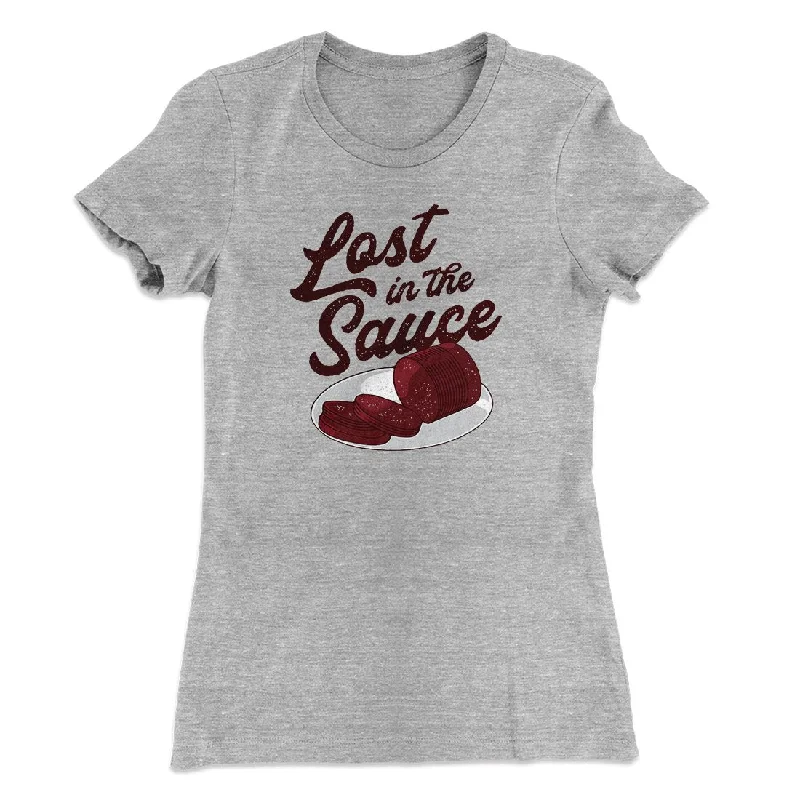 Lost In The Sauce Funny Thanksgiving Women's T-Shirt Mesh Blend Leather Blend Suede Blend