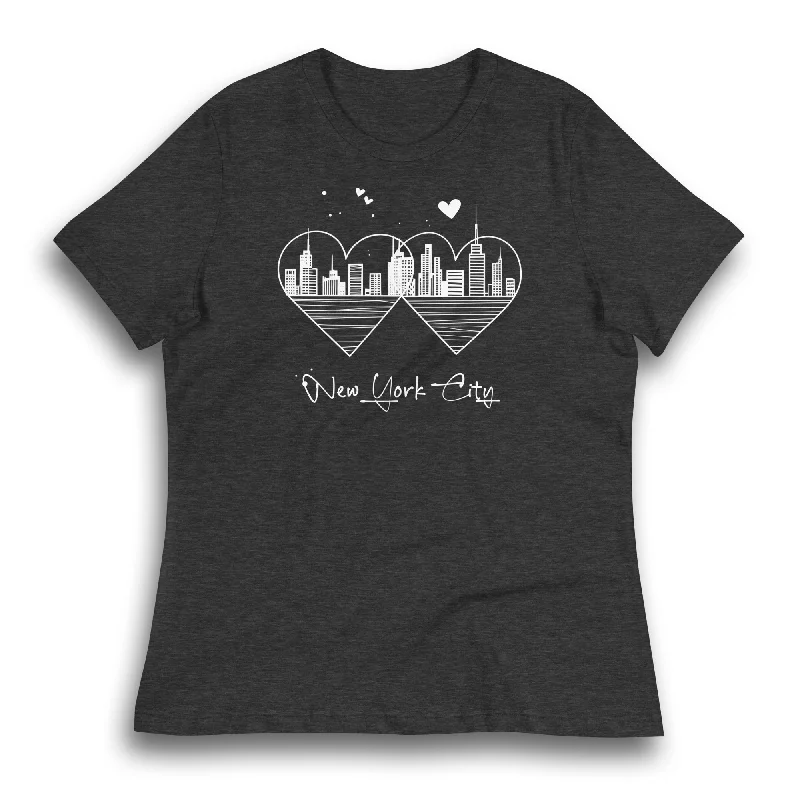 MINIMALIST NEW YORK CITY LOVE UNISEX T-SHIRT Silk Blend Satin Velvet