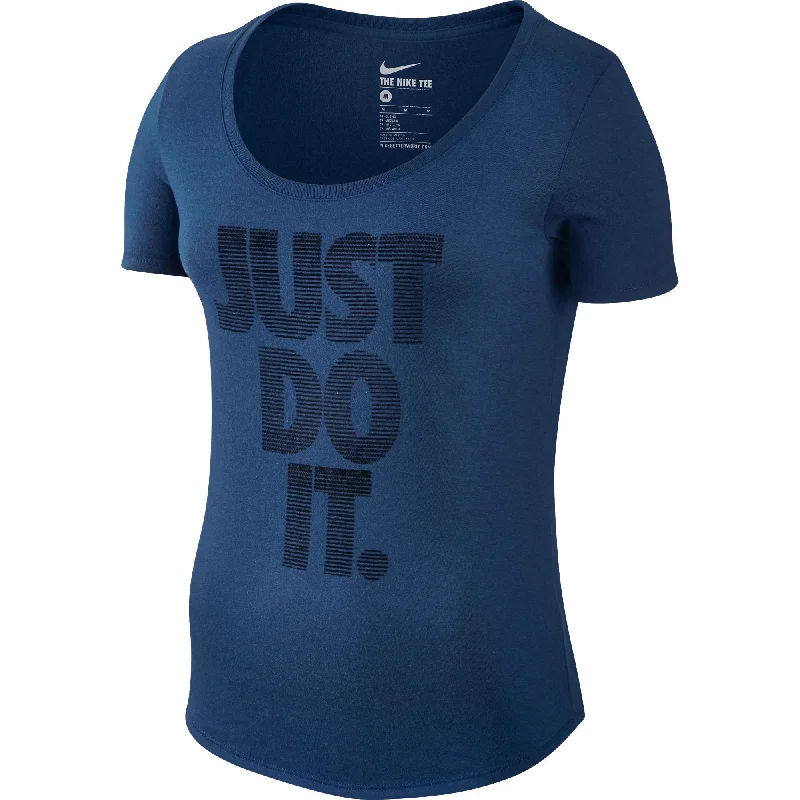 Nike SCP Paper Just Do It MRG Women's T-Shirt Navy Blue/White Chenille Blend Fleece Blend Nylon Blend