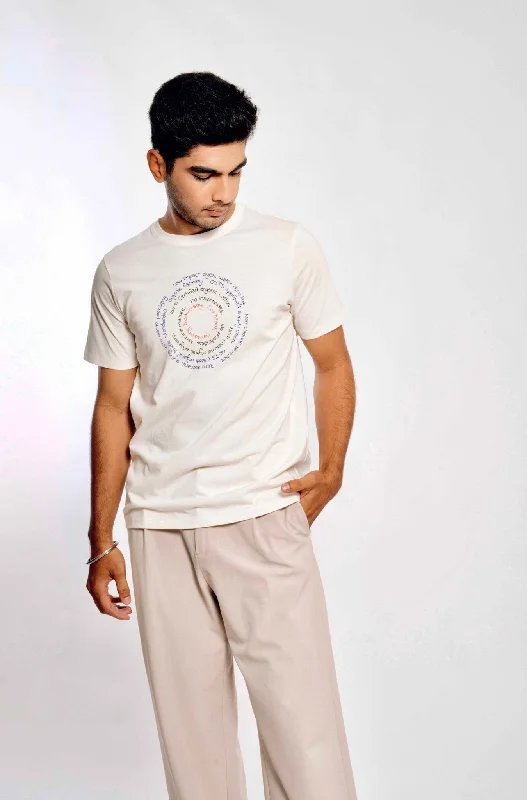 Nurture- 100% Organic Cotton Unisex T-shirt - White Hooded Caped Shawl Collar
