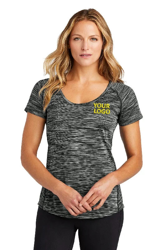 OGIO ENDURANCE Ladies Verge Custom Scoop Neck Tees, Blacktop Handmade Hand-knitted Hand-woven