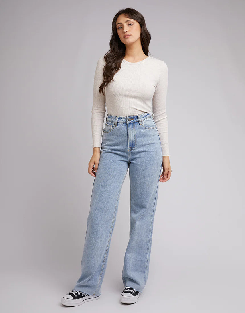 Rib Baby L/S Tee Oat Collared Crew Neck Turtle Neck