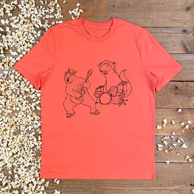 'Rocking Out' T-Shirt Collared Crew Neck Turtle Neck