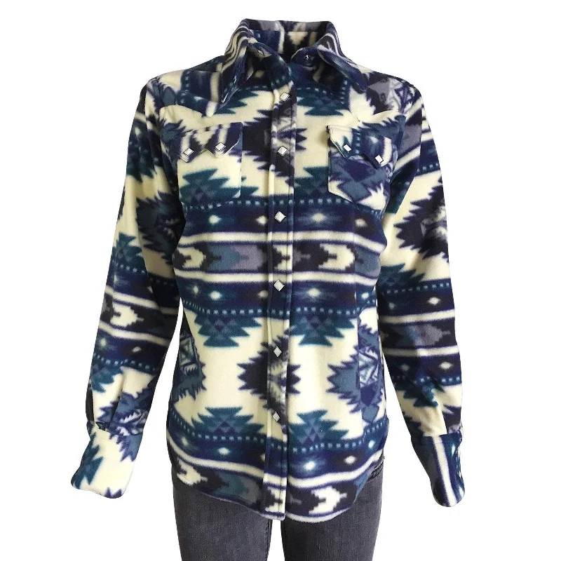 Rockmount Ranch Wear Womens Native Pattern Fleece Western Shirt Layered Multi-layer Single Layer