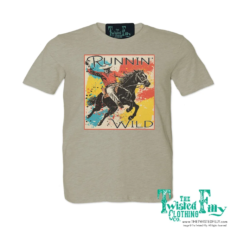 Runnin' Wild - S/S Adult Crew Neck Unisex Tee - Assorted Colors Terry Blend Velvet Blend Canvas Blend