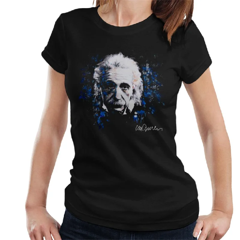 Sidney Maurer Original Portrait Of Albert Einstein E Equals MC2 Women's T-Shirt Modern Contemporary Chic