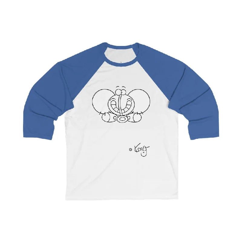 Smile Elephant,Unisex 3\4 Sleeve Baseball Tee Mesh Blend Leather Blend Suede Blend