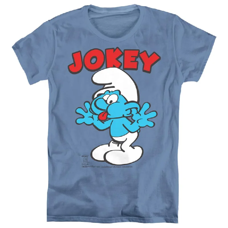 Smurfs Jokey Women's 18/1 Cotton Short-Sleeve T-Shirt Notch Collar Peter Pan Collar Cowl Neck Smurfs Jokey Women's 18/1 Cotton Short-Sleeve T-Shirt Notch Collar Peter Pan Collar Cowl Neck