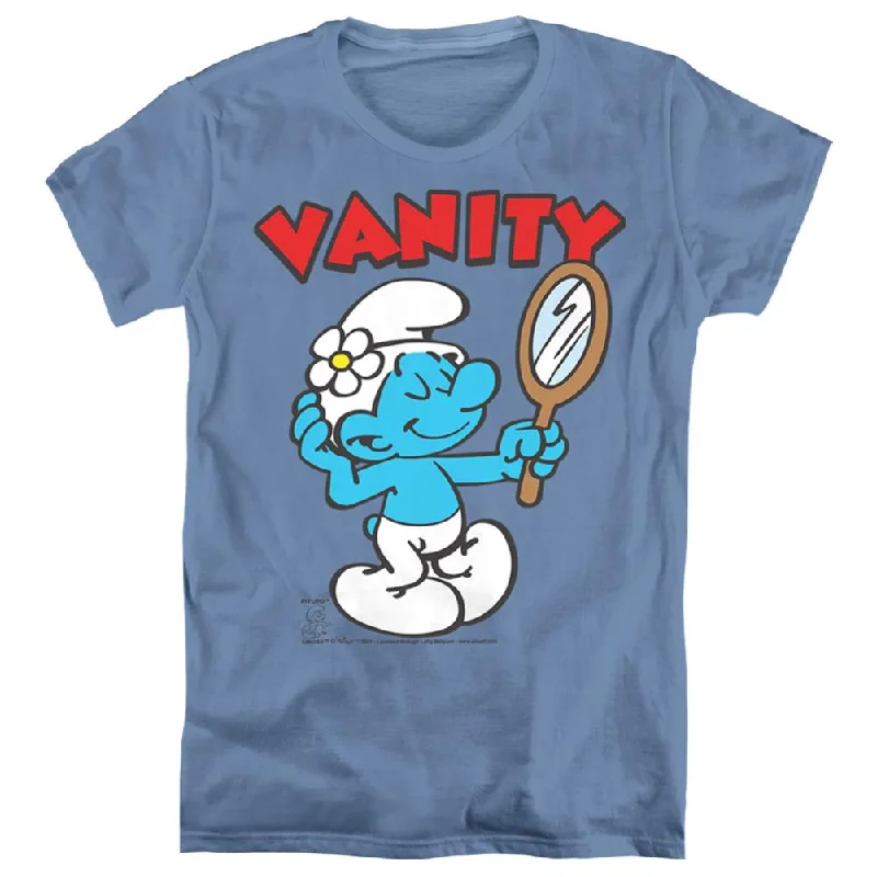 Smurfs Vanity Women's 18/1 Cotton Short-Sleeve T-Shirt Mesh Fabric Canvas Fabric Denim Fabric