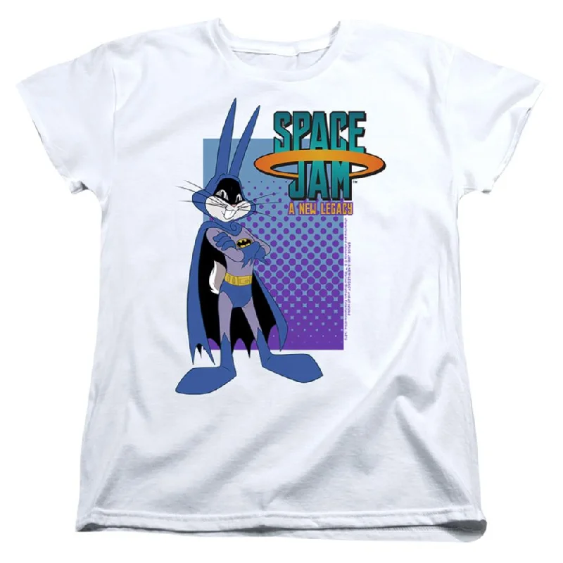 Space Jam Bugs Batman Women's 18/1 Cotton Short-Sleeve T-Shirt Cotton Fabric Linen Fabric Terry Fabric