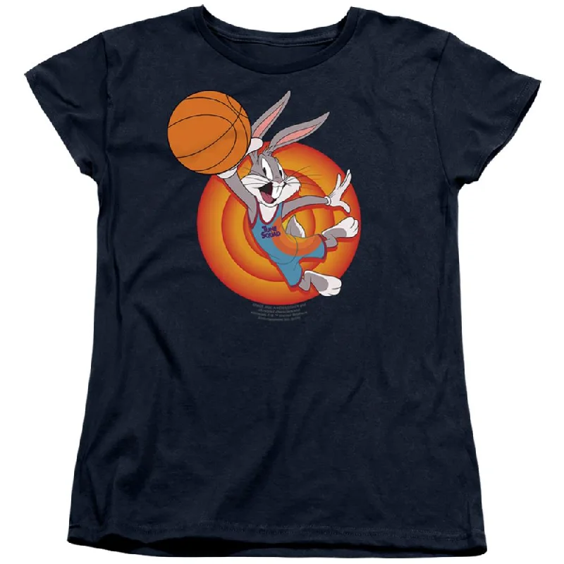 Space Jam Bugs Slam Women's 18/1 Cotton Short-Sleeve T-Shirt Mesh Blend Leather Blend Suede Blend